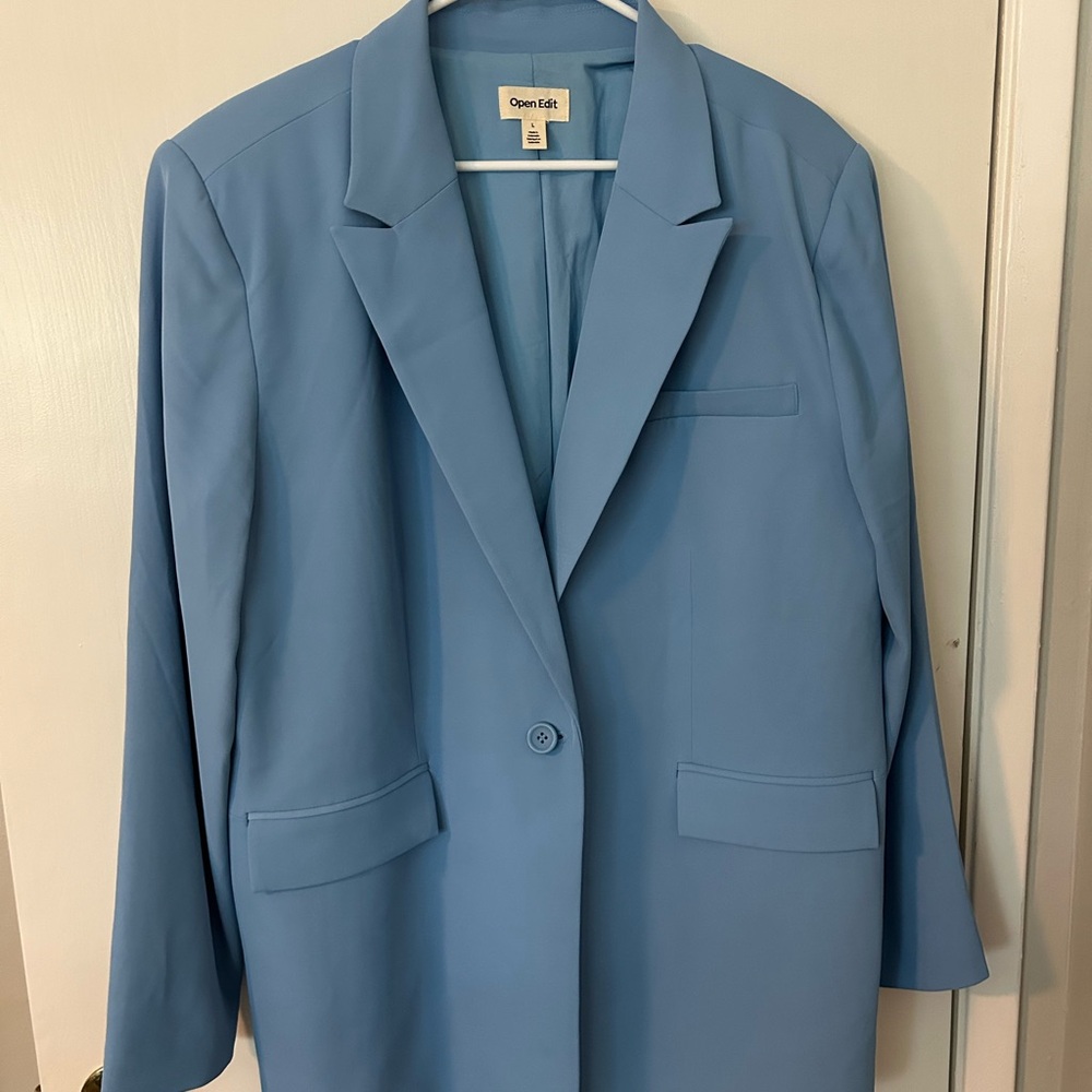 Open Edit Women's Light Blue Blazer
